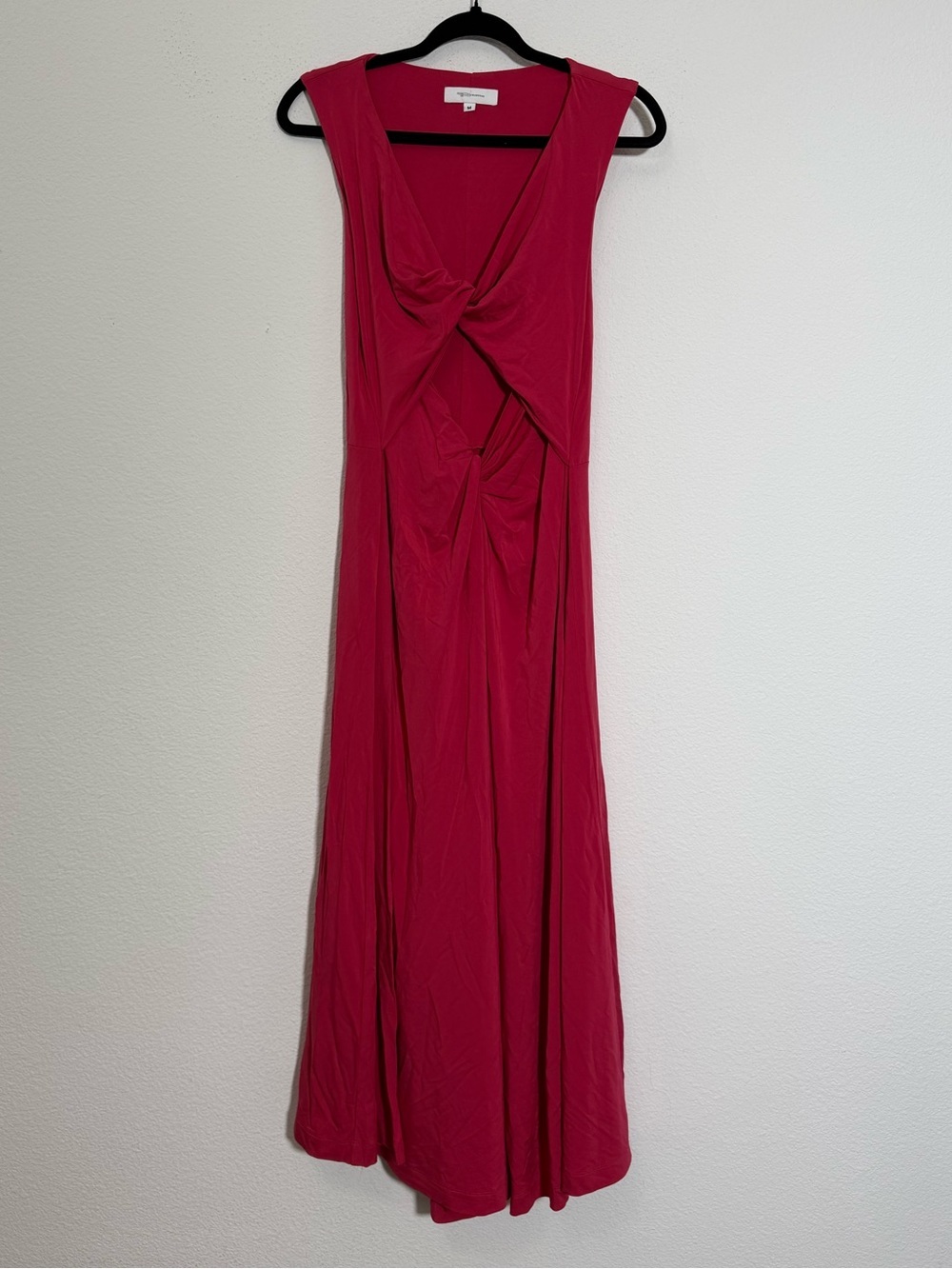 Rosetta Getty Collective Pink Twist Cutout Midi Dress Sleeveless Barbiecore